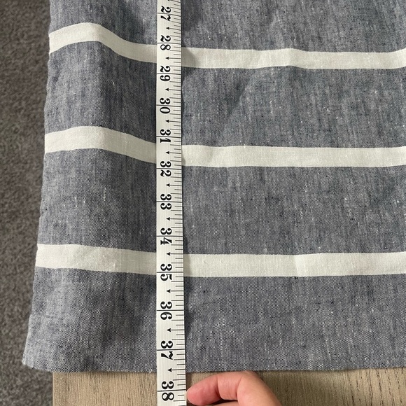 Boden | Linen Striped Split Neck Shift Dress Pockets Coastal Beachy Lightweight - Picture 8 of 9